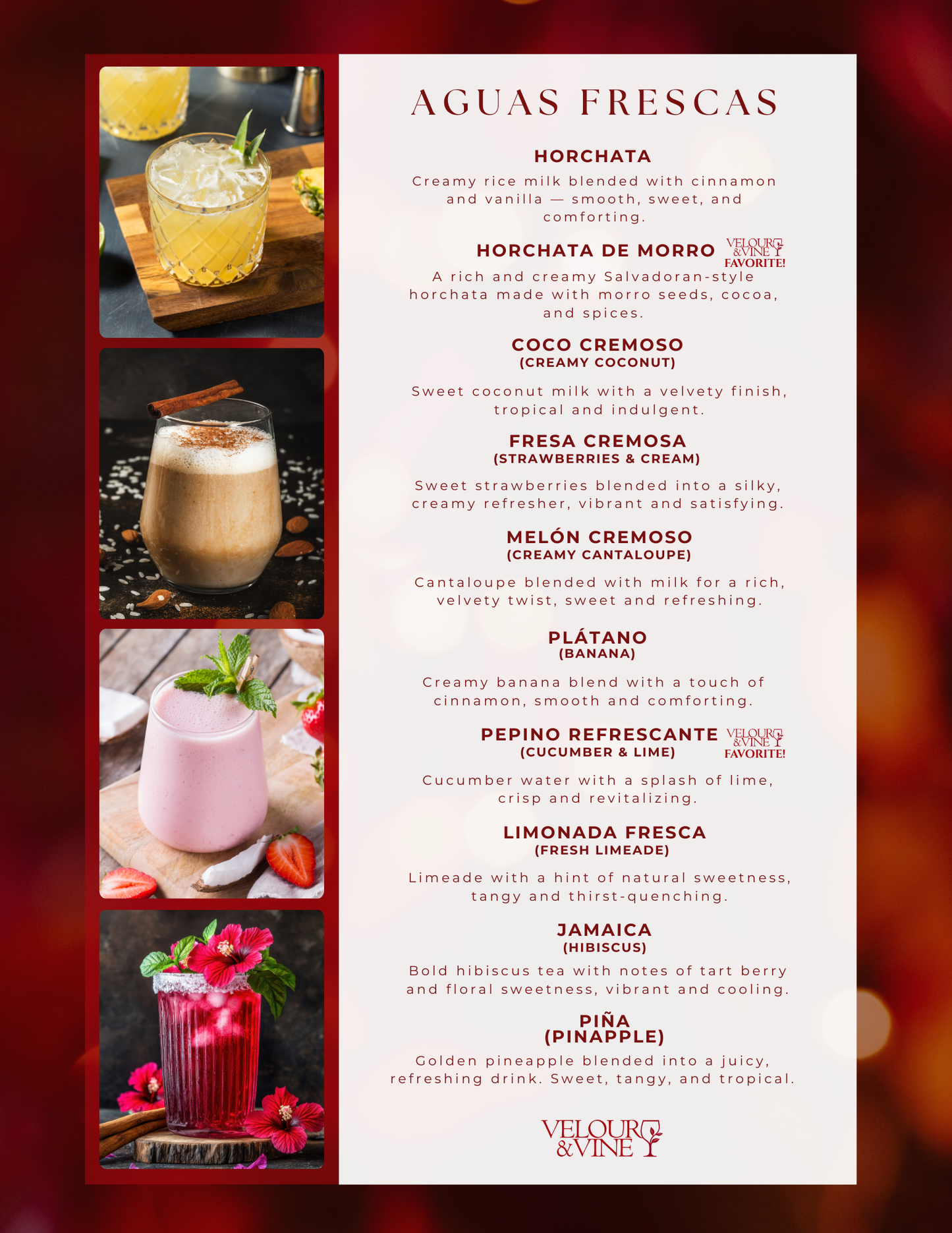 Velour & Vine Aguas Frescas Bar